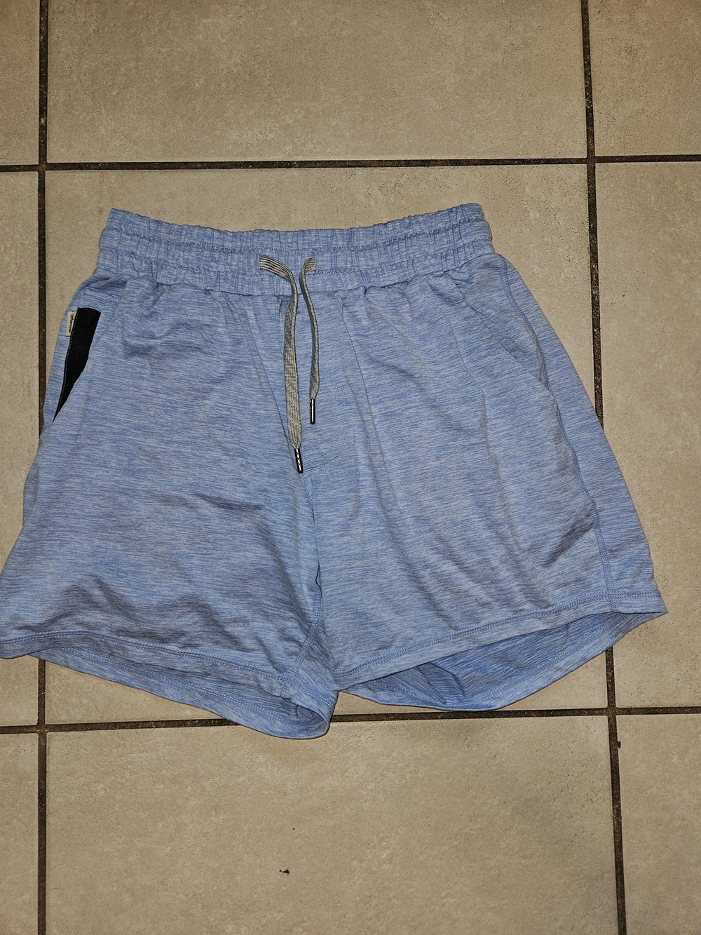 Light Blue Women’s Athletic Drawstring Shorts with Side Pocket